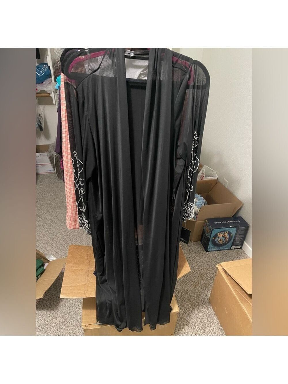 MARINA Elegant Coverup with Embellished Sleeves 18W. New